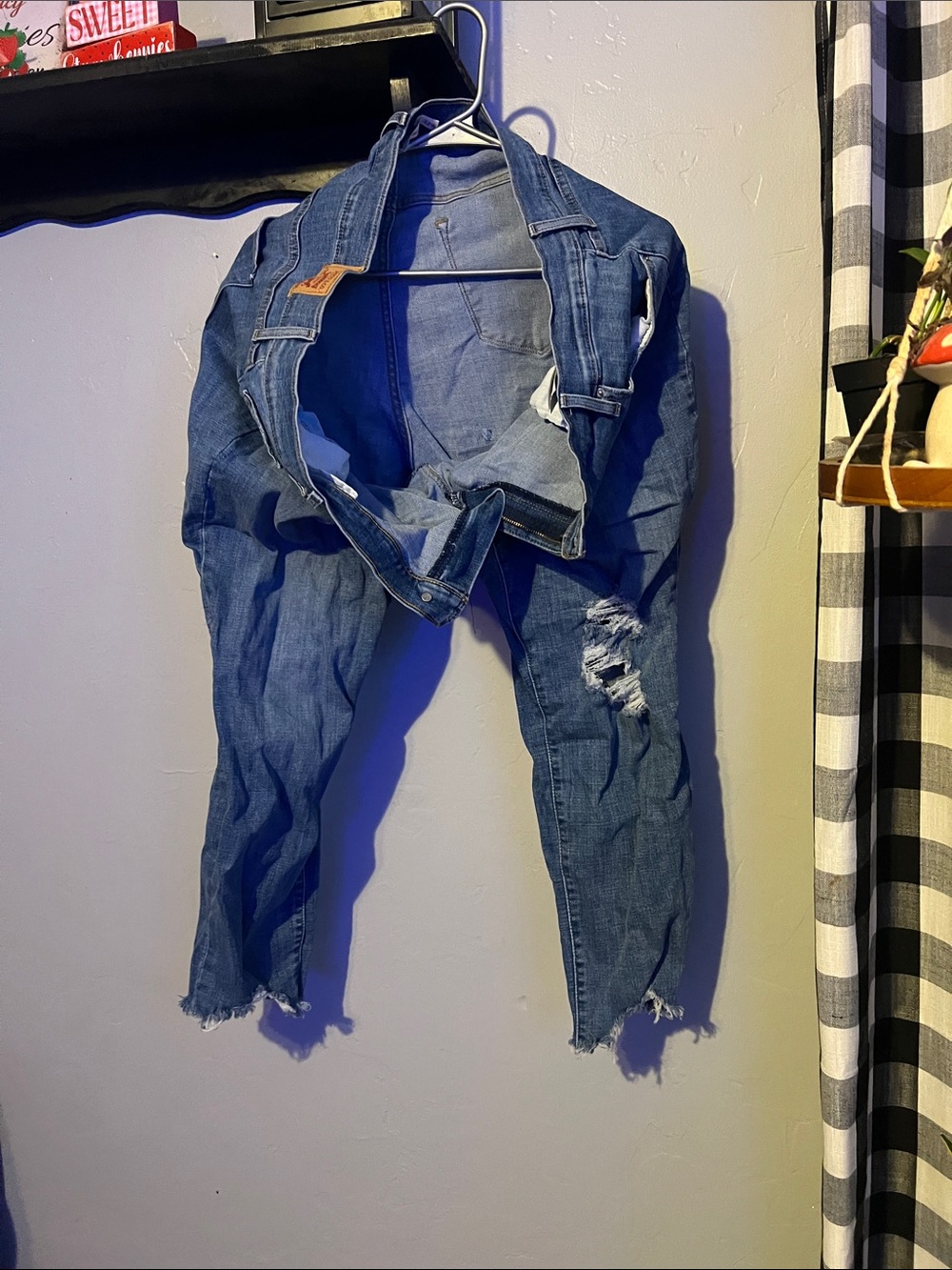 Women’s Distressed Blue Denim Jeans